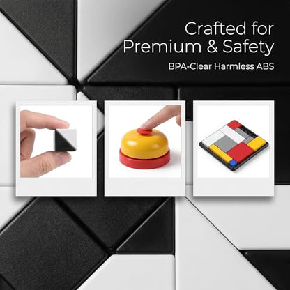 Includes 2 Battle Bells, 2 Sets of Color Logic Blocks, and 2 Sets of Black & White Hidden Blocks.