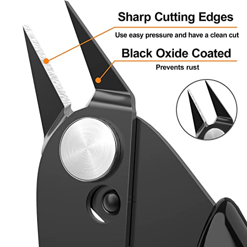 5-Pack Small Wire Cutters Compact Zip Tie Cutter Flush Cutters 5" Black - color: Black ( 5 Pack )