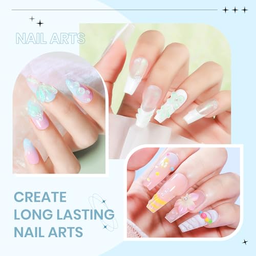 Sculpting Gel for Nail Art, Non-Stick Hand 3D Gel Nail Art - color: Clear&Mikly White&Aurora Green