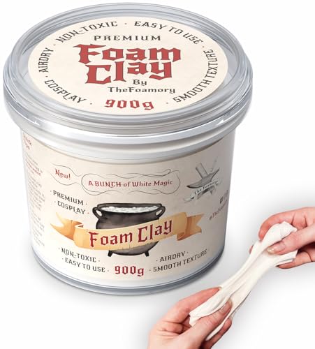 The Foamory White Cosplay Foam Clay (900g) High Density Air Dry Craft Clay - color: White, size: 900g