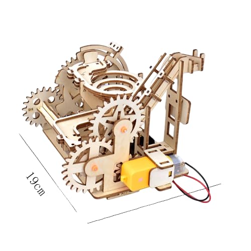 3D Wooden Roller Coaster Puzzle Motorized Marble Run Construction Kit