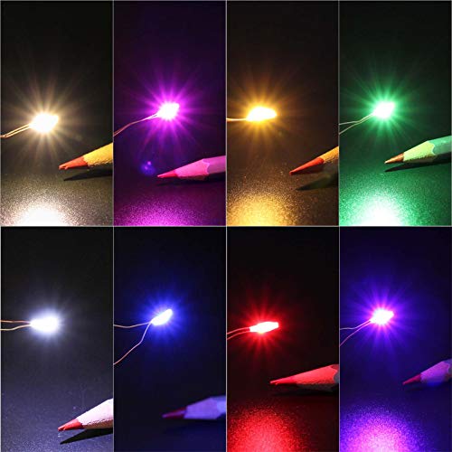Evemodel 240pcs Pre-Wired Micro Litz Wire 8 Colors 0603 SMD LED Light 7.8'' Wire Resin Cover Waterproof CD0603M - color: Mix Color