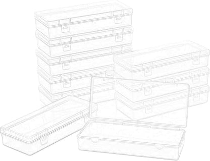 LJY 10 Clear Rectangular Plastic Boxes, 6.1 x 2.6 x 1.2 in for Beads - color: Transparent, size: 6.1 x 2.6 x 1.2 inch