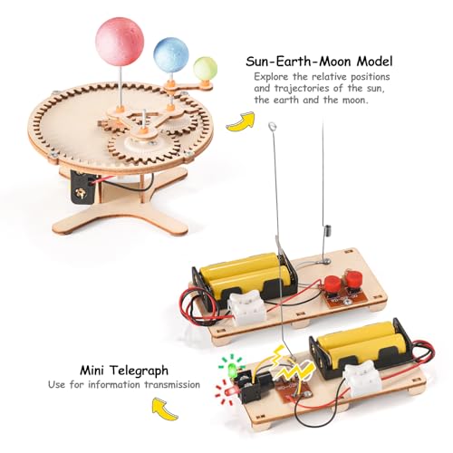 STEM Science Kits for Kids Age 8-10 8-12, Wood Building Crafts Kits for Boy - style: Science STEM Kits