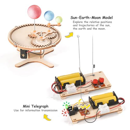 STEM Science Kits for Kids Age 8-10 8-12, Wood Building Crafts Kits for Boy - style: Science STEM Kits