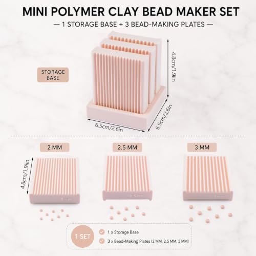Mini Polymer Clay Bead Maker（2&2.5&3mm）, Clay Beads Roller Bead Shaping Tool Clay Molds for Jewelry Making DIY Bracelet Necklace Craft - color: 2-3mm