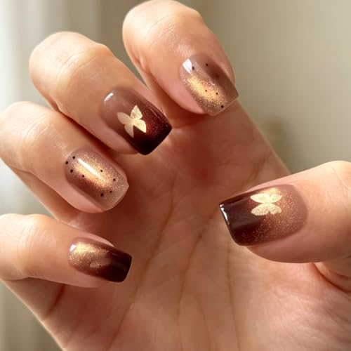 6 Packs (144 Pcs) | Reusable Press on Nails | 6-Style Bundle | 12 Sizes | Each Style 24 Pcs | Soft Neutral & Autumnal - color: Soft Neutral & Autumnal