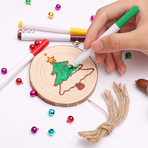 Max Fun Natural Wood Slices for Crafts Christmas Ornament, 30PCS 3.1-3.5'' - size: 2.4"-2.8"