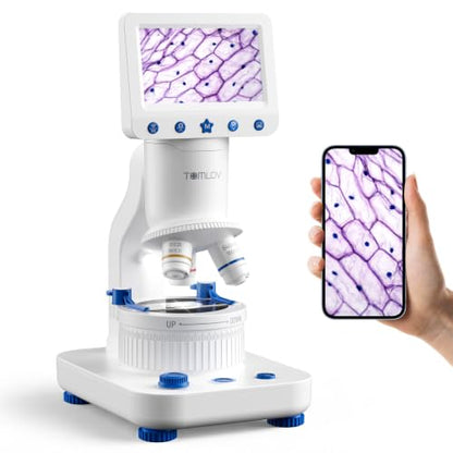 TOMLOV DM302K Microscope for Kids, 800X Science Kit, 4.3" Screen STEM Toy - color: Blue