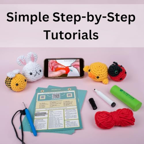 KelliDream Magic Circle Tool Inclusive Learn to Crochet Kit for Beginners; Step-by-Step Video Tutorials; All Supplies to Make Cute Amigurumi (Sunny Creatures) - color: Sunny Creatures