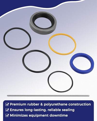 Bucket Cylinder Hydraulic Seal Kit Fit for Bush Hog 1840QT 1845QT 1846QT 1847QT Front End Loaders, Fit for 1-1/2" Bore, 1" Rod, 15" Stroke Cylinders, Replacement 25H41702