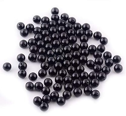 Natural Stone Beads 100pcs 8mm Black Obsidian Round Genuine Real Stone Beading Loose Gemstone Hole Size 1mm DIY Charm Smooth Beads for Bracelet Necklae Earrings Jewelry Making (Black Obsidian, 68mm) - color: Black Obsidian, size: 8mm