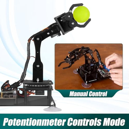 Adeept 5DOF Robotic Arm Kit Compatible with Arduino IDE, DIY Coding Kits - color: Blue