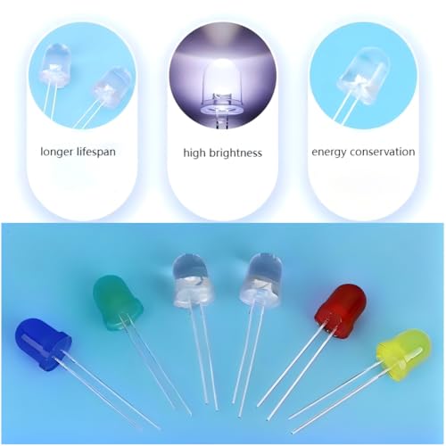 240pcs 5mm 10mm LED Diode Kit White Red Yellow Green Blue DIY