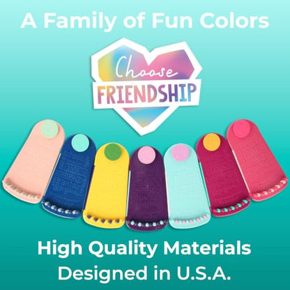 Choose Friendship Bracelet Making Kit – 20 Pre-Cut Threads, Portable Loom with Storage, Makes 8 Bracelets, Craft Gift for Kids Ages 8+, Dark Blue “Blueberry” - color: Blueberry