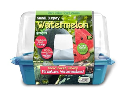 Unique Gardener Grow Your Own Watermelons, Premium Plant Seeds for Indoor Planting & Outdoor Gardening, Mini Live Sweet & Delicious Watermelon Plants Weigh 6-10 lbs, Just Add Water - style: Watermelons