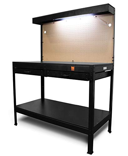 WEN WB4723T 48-Inch Workbench with Power Outlets and Light, Black - size: 48-Inch