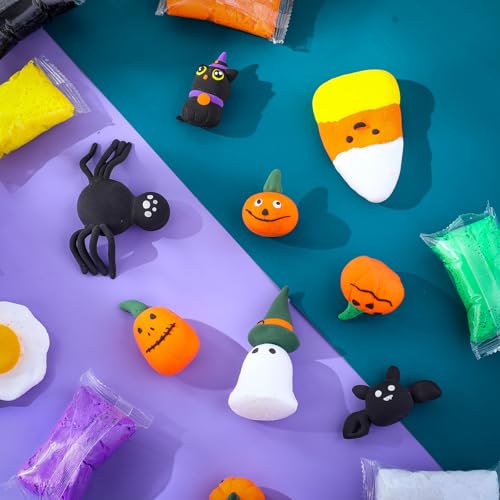 VioraWhite 144 Pcs Air Dry Clay Bulk 76 oz Halloween DIY Modeling Clay Kit - color: Halloween Color