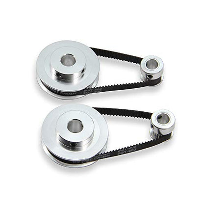 2PCS Set GT2 Synchronous Wheel 20&60 Teeth 10mm Bore Aluminum Timing Pulleys with 2PCS Length 200mm Width 6mm Belt (20-60T-10B-6) - style: 20-60T-10B-6