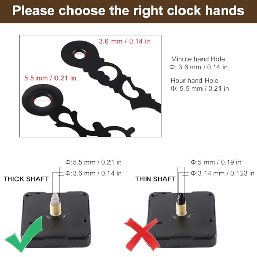 EMOON 2-Pack Quartz Clock Movement Replacement, Battery Operated Silent Clock Mechanism Kit for DIY Wall Clock Repair & Custom Clocks, Total Shaft Length 2.2*2 - size: Total Shaft Length 2.2 inches*2