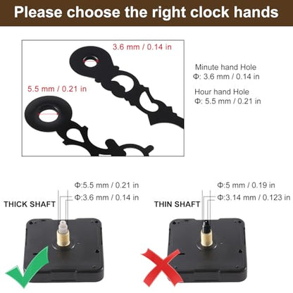 EMOON 2-Pack Quartz Clock Movement Replacement, Battery Operated Silent Clock Mechanism Kit for DIY Wall Clock Repair & Custom Clocks, Total Shaft Length 2.2*2 - size: Total Shaft Length 2.2 inches*2