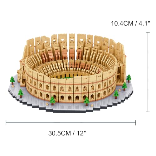 Italy Rome Colosseum Micro Brick Building Set (5594 Pieces) – Landmark Model Educational Toy Gift for Kids and Adults - color: Colosseum