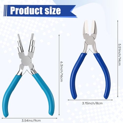 Mudder 2 Pcs Jewelry Making Tool 6 in 1 Bail Making Plier,Clear Blue - color: Clear Blue