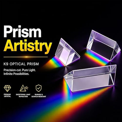 Equilateral Crystal Prisms Set,Optical Glass Prisms for Physics Teaching