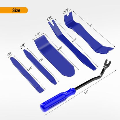 GOOACC 6PCS Auto Trim Removal Tool Kit No-Scratch - color: Blue, size: 6PCS Trim Removal