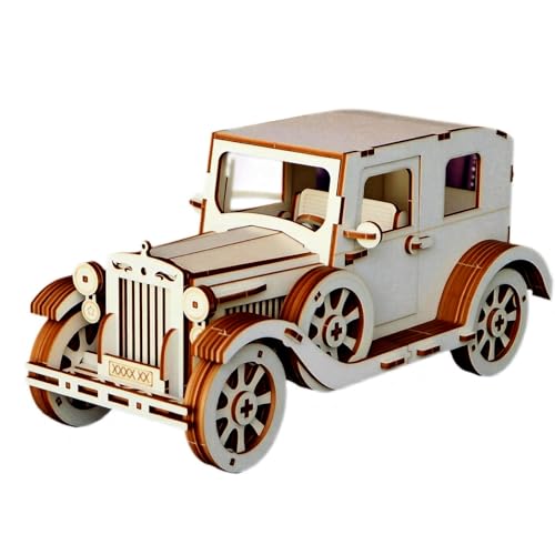 Vintage Off-Road Car Model Kit, 3D Wooden Puzzle for Adults & Teens, Wooden Mechanical Model Building Kits, DIY Brain Teaser Craft Hobby Toy, Desk Decor & Creative Gifts