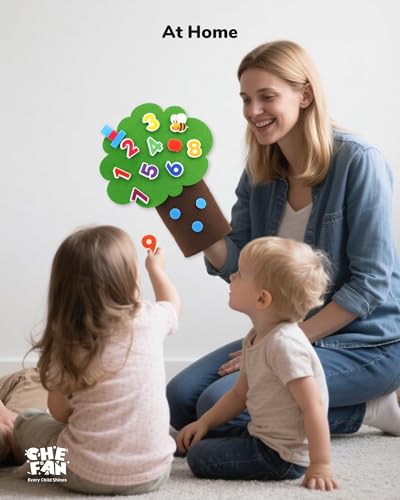 CHEFAN Felt Number Tree, Counting Math Game for Toddlers, Ages 3+ - color: Number Tree