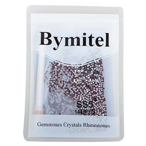 2880PCS Art Nail Rhinestones Non Hotfix Glue Fix Round Crystals Glass Flatback for DIY Jewelry Making with one Picking Pen (ss5 2880pcs, Amethyst) - color: Amethyst, size: ss5 2880pcs