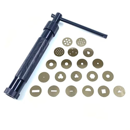 HEVERP Stainless Steel Clay Extruders Sugar Paste Extruder Cake Fondant Decorating Tool Set (Black) - color: Black