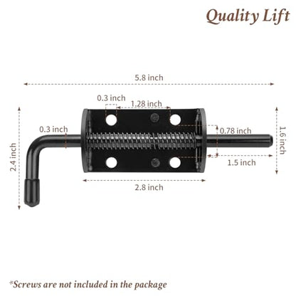 Shed Door T-Handle Lock Latch Kit with 4 Keys, Shed Barn Coop Storage Door T-Lock Set, Adjustable 4-3/4" Stem, with Spring Loaded Gate Pin Bolt Latch - 1 Lock+2 Latch - style: Lock 4-3/4" + Latch 6in