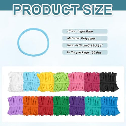 MECCANIXITY 50 Pcs Potholder Loom Refill Loops, Elastic Potholder Weaving Refill Loops Knitting Kit Supplies in Rainbow Colors for Girls Beginners DIY Crafts 7" Weaving Loom, Light Blue - color: Light Blue
