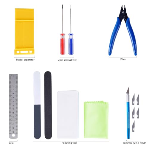 21 PCS Modeler Basic Tools Craft Set Model Building Tools Hobby Tools Kit for Model Assemble Building Repairing and Fixing TS/MXGJ-01 - color: Transparent 01
