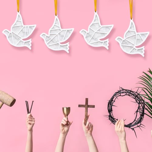 Sinload 24 Pcs Dove Craft Kit Religious Christian Peace Pigeon Ornaments - style: White Dove