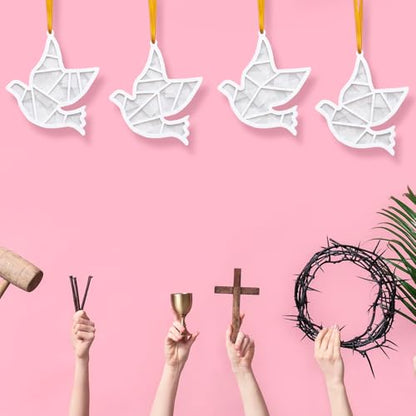 Sinload 24 Pcs Dove Craft Kit Religious Christian Peace Pigeon Ornaments - style: White Dove
