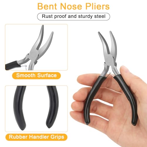 Anezus Jump Rings for Jewelry Making Supplies and Necklace Repair with Jump Ring Pliers and Open Jump Ring(1200Pcs Silver and Gold) - color: Silver and Gold