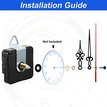 Outus 4 Pieces Quartz Clock Movement Mechanism Non Ticking DIY Mechanism with 6 Clock Hands Sets for Repair Parts Replacement(0.9 Inch/ 22 mm,Gold, Black) - size: 22 mm