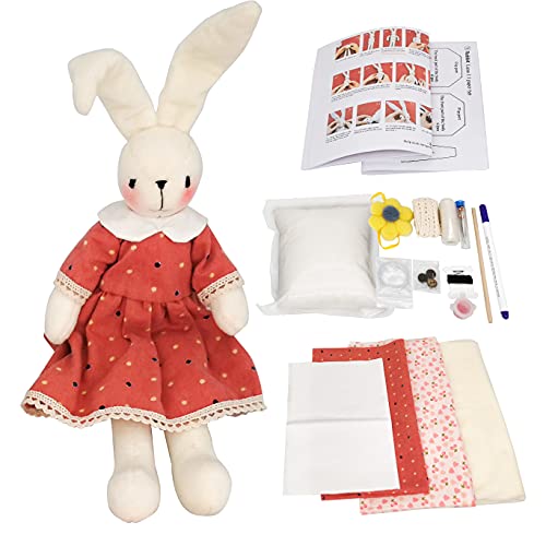 DIY Bunny Sewing Craft Kit, Handmade Fabric Project with Instructions - color: Bunny Style G