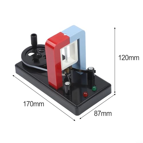 Hand Crank DC Generator Physics Education Tool With Dual LED Indicators For Faraday Experiment, Electric Motor Kit Classroom Science Lab