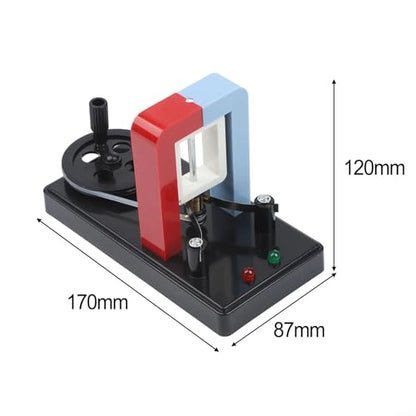 Hand Crank DC Generator Physics Education Tool With Dual LED Indicators For Faraday Experiment, Electric Motor Kit Classroom Science Lab