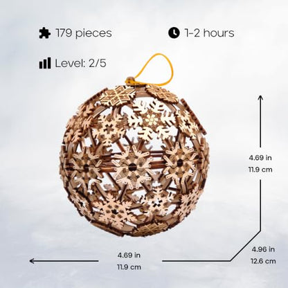 Wood Trick Christmas Ball 3D Wooden Puzzles for Adults to Build
