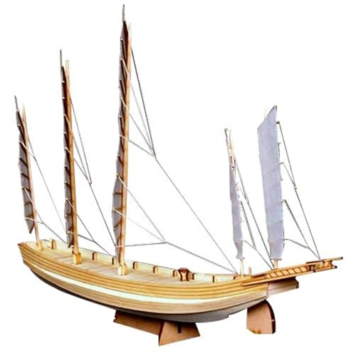 Avtytsda DIY Hobby Wooden Ship Science Equipmen Assembly Model Boat Kits Sailing Boat Kit Ship Craft Laser-Cut Model Kits to Build (1/80 Ancient Sailing) - size: 1/80 Ancient Sailing