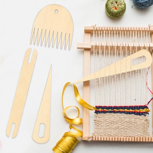 7 Pcs Wood Hand Loom Stick Set, Hand Weaving Kit Wooden