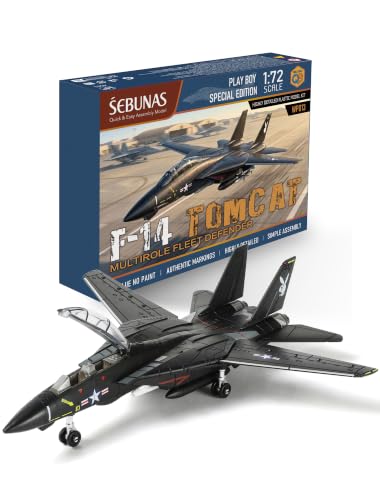 SEBUNAS 1:72 Scale F-14 Tomcat Fighter Jet Quick Build Model Kit (Black) - color: 2.F14 Black