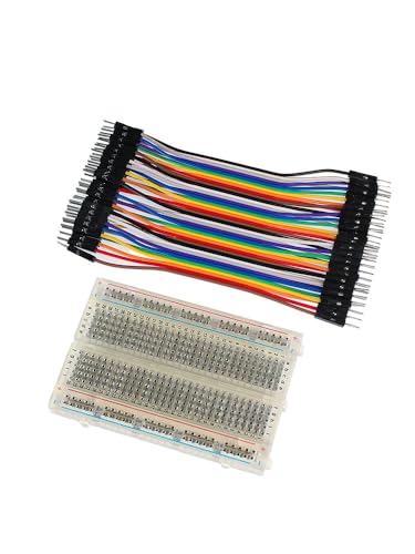 Breadboard Jumper Wires Kit Include 400 Tie Points Breadboards Male-Male 10CM 40Pin Jumper Wire - color: 400TieBreadboard-JpWire40Pin