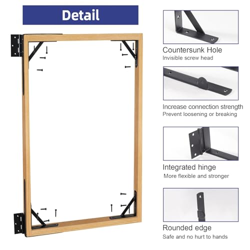 Fence Gate Kit Gate Hardware, 1 Set Anti Sag Gate Kit Heavy Duty No Sag, Anti Twist Gate Frame Corner Brackets Kit Withstand 150 lbs, Gate Hardware Kit for Wood Fence Gate - style: 1 Set