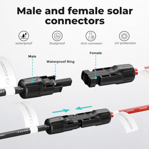 100W Solar Panel Kit,4pcs Brackets,2.5m Cable,6m Cable